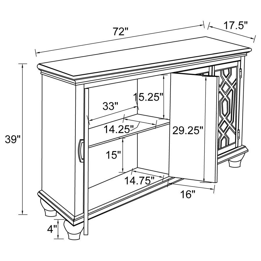 Melanie - 4-Door Accent Cabinet - Antique White