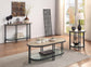 Brantley - Coffee Table - Oak & Sandy Black Finish - Metal - 18"