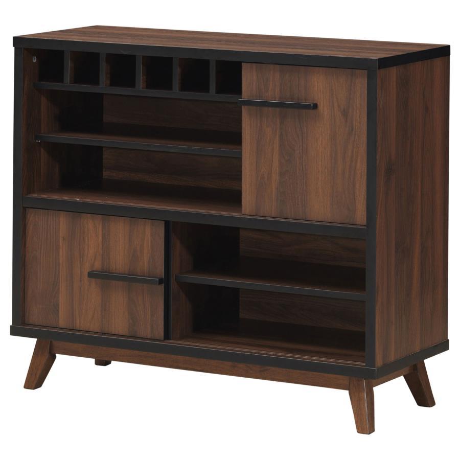 Ezekiel - 2 Door Home Bar Wine Storage Cabinet - Walnut