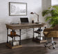 Synal - Writing Desk - Rustic Oak & Black Finish