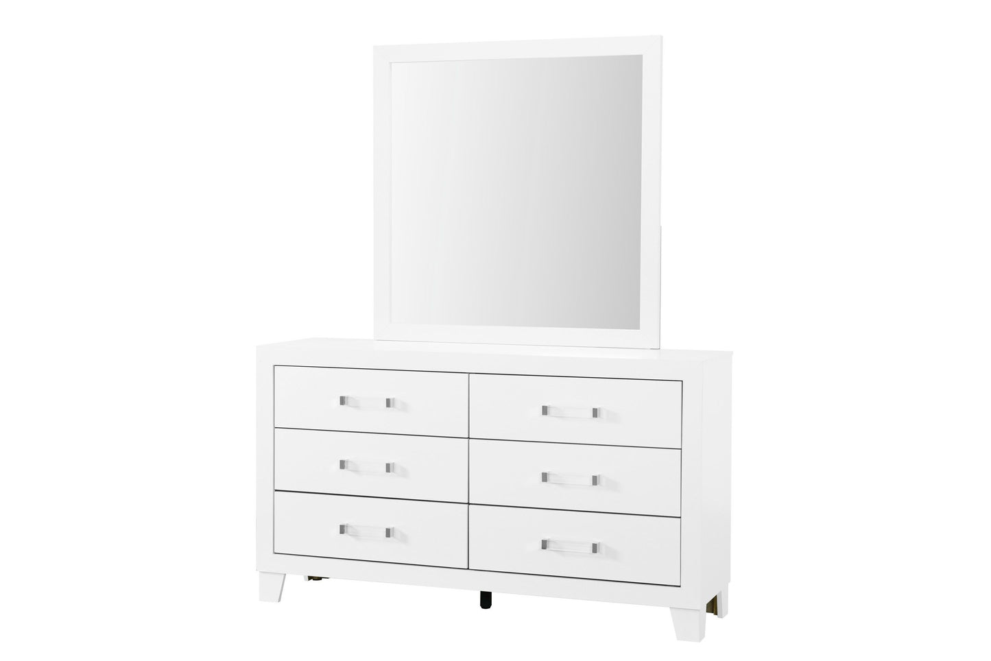 Luccia - 4 Piece Queen Bedroom Set (Queen Bed With LED, Dresser, Mirror, Nightstand) - White