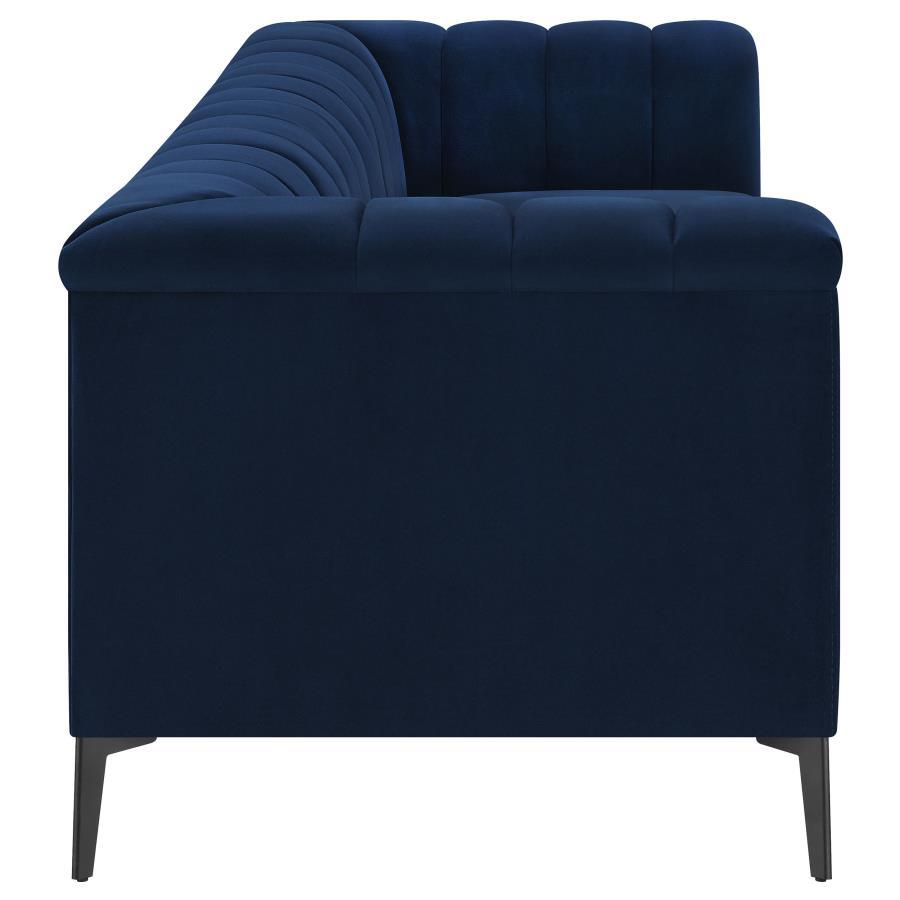 Chalet - Upholstered Tuxedo Arm Tufted Sofa - Blue