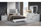 Ylime - 4 Piece Queen Bedroom Set (Queen Bed, Dresser, Mirror, Nightstand) - White Marble