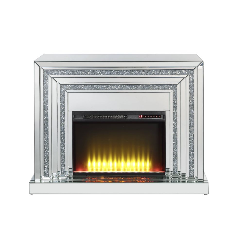 Noralie - Fireplace - Mirrored - Wood - 35"