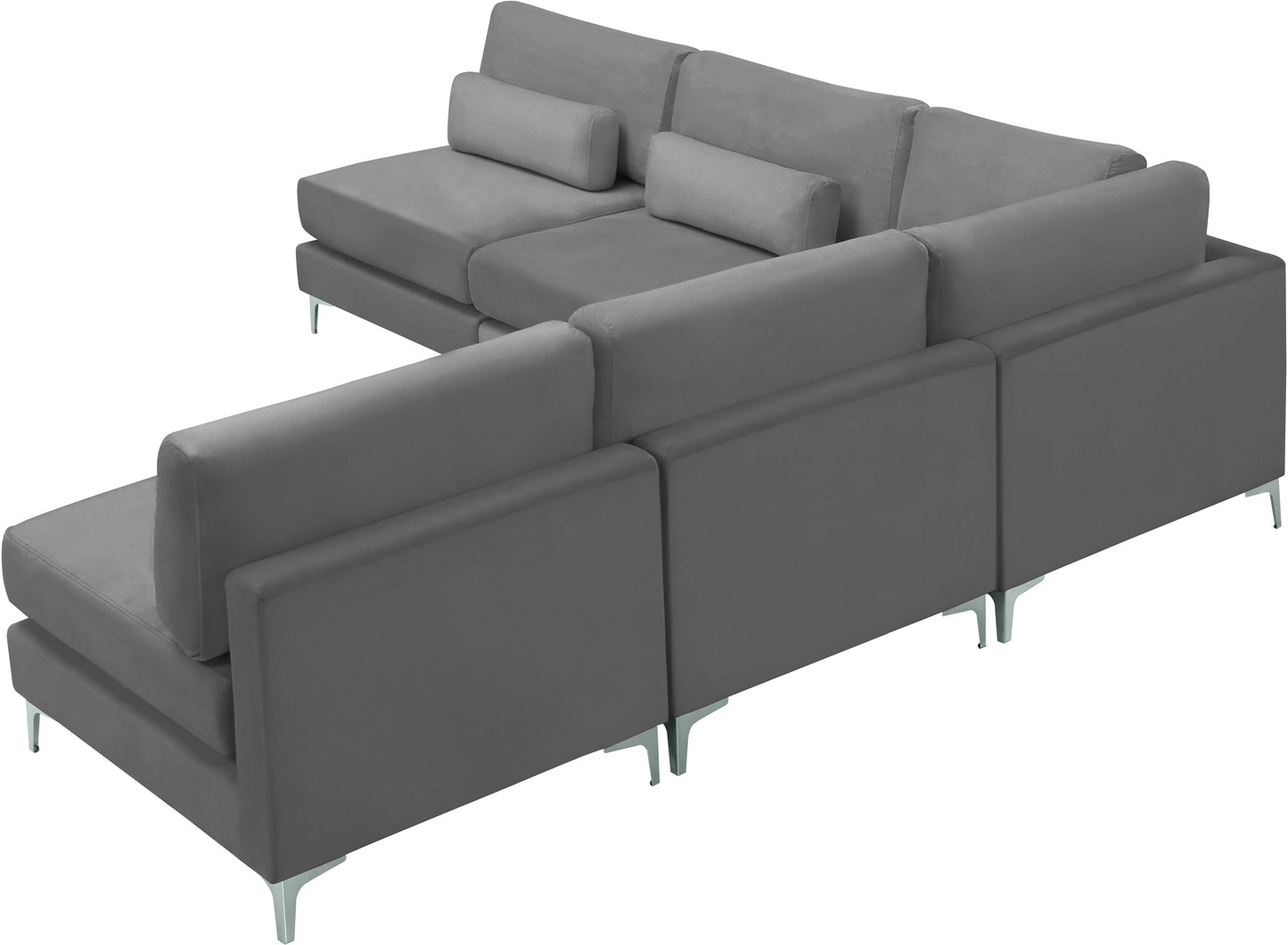 Julia - Modular Sectional 5 Piece - Grey - Fabric