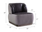 Decapree - Accent Chair - Antique Slate Top Grain Leather & Gray Velvet