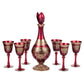 HD-6031 - 7 Piece Decanter Set - Red / Gold