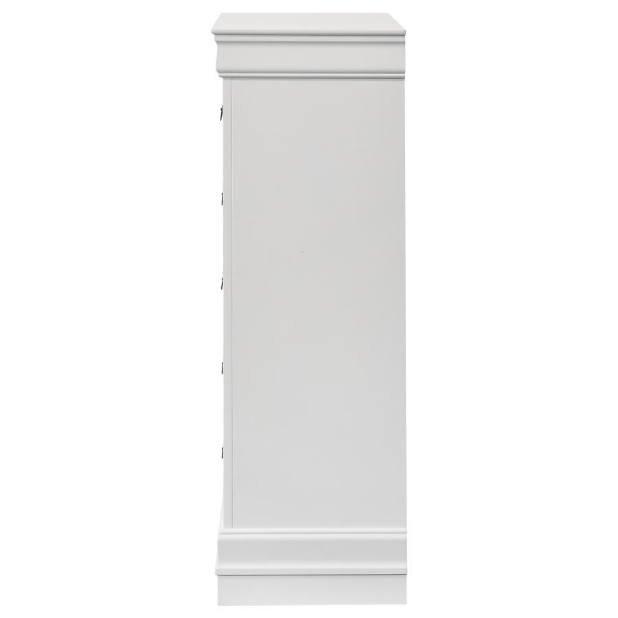 Louis Philippe - 5-Drawer Bedroom Chest - White