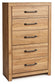 Pasklyn - Brown - Five Drawer Chest