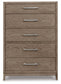 Chrestner - Gray - Five Drawer Chest