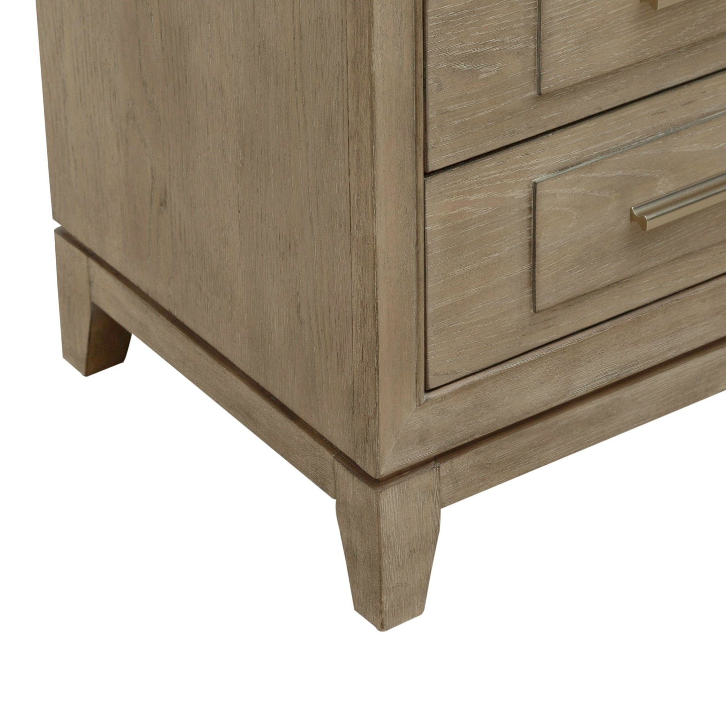 Brentwood - 3 Drawer Nightstand With Charging Station - Sandstone