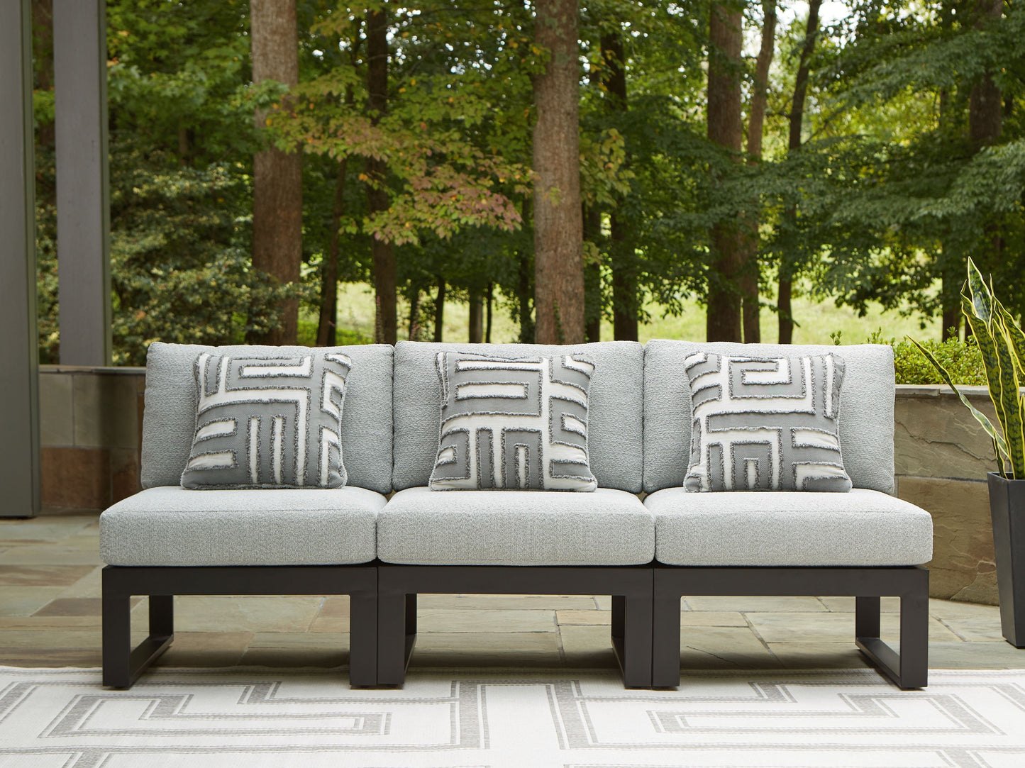 Beachloft - Black / Gray - 3-Piece Outdoor Sectional