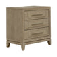 Brentwood - 3 Drawer Nightstand With Charging Station - Sandstone