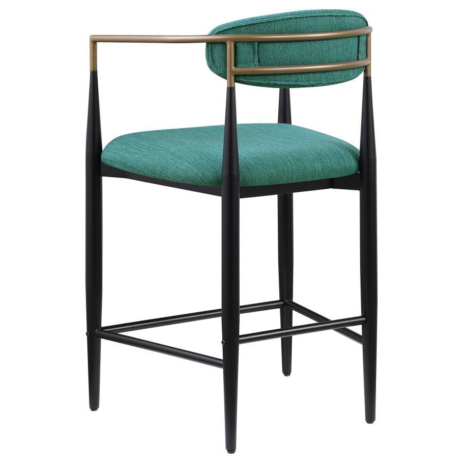 Tina - Metal Counter Height Bar Stool With Upholstered Back And Seat (Set of 2)