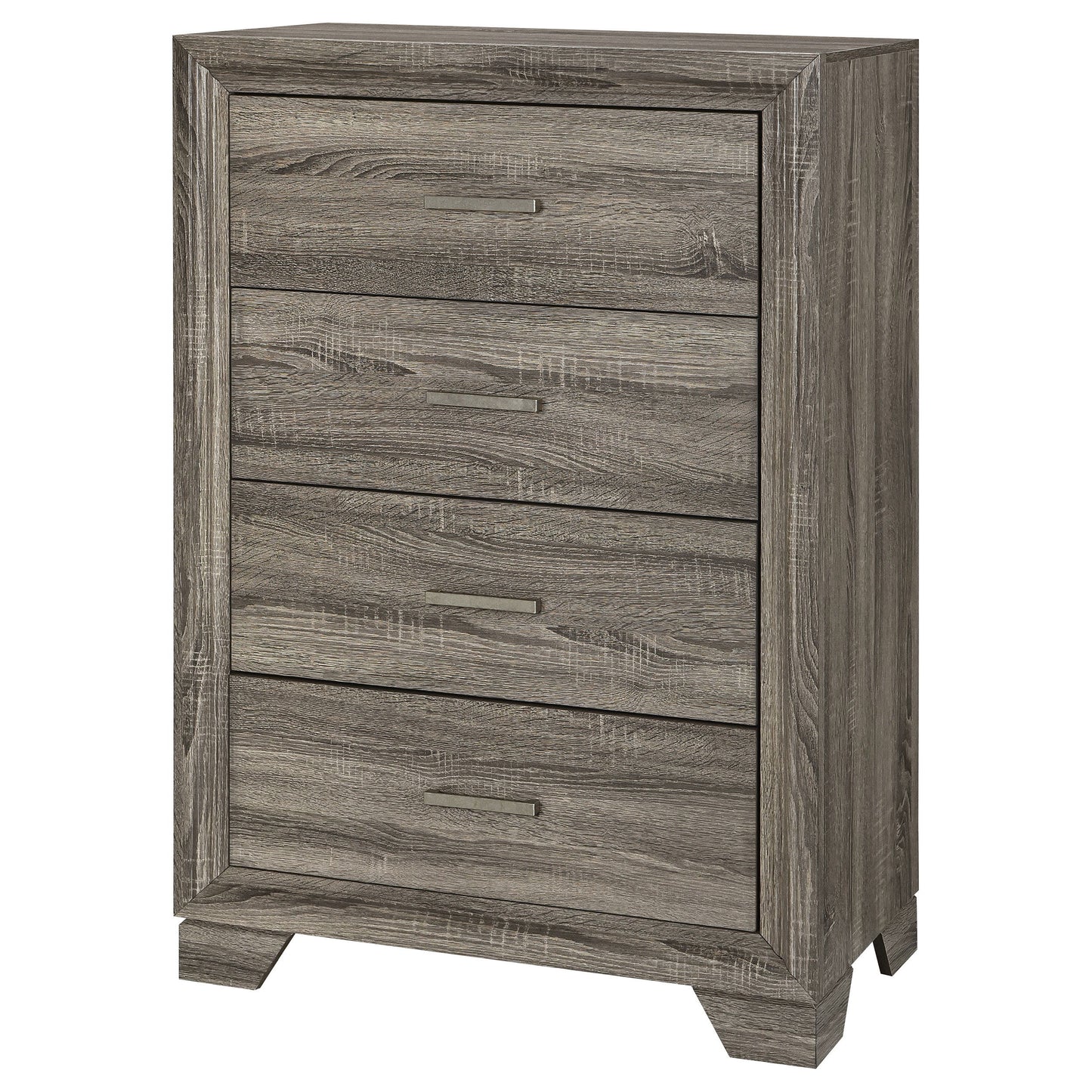 Wright - 4-Drawer Chest Of Drawers - Brown Oak