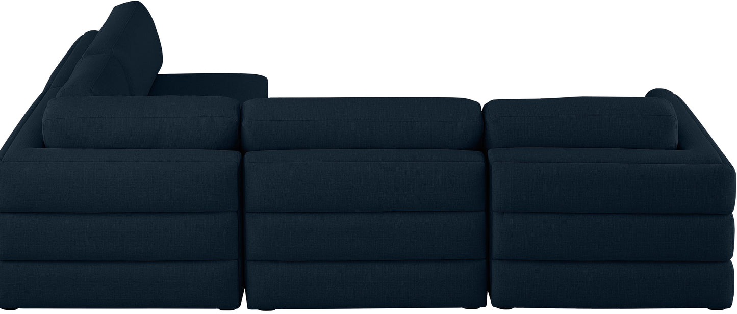 Beckham - Modular Sectional 4 Piece - Navy - Fabric