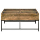 Stephie - 4-Drawer Square Clear Glass Top Coffee Table - Honey Brown