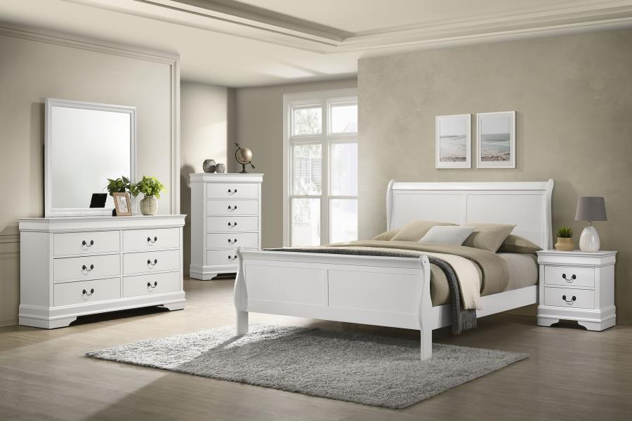 Louis Philippe - 5-Drawer Bedroom Chest - White