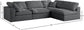 Plush - Velvet Standart Comfort Modular Sectional 4 Piece - Grey