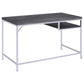 Kravitz - Rectangular Writing Desk - Weathered Gray And Chrome