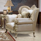 HD-32 - 3 Piece Sofa Set - Ivory With Silver Highlight