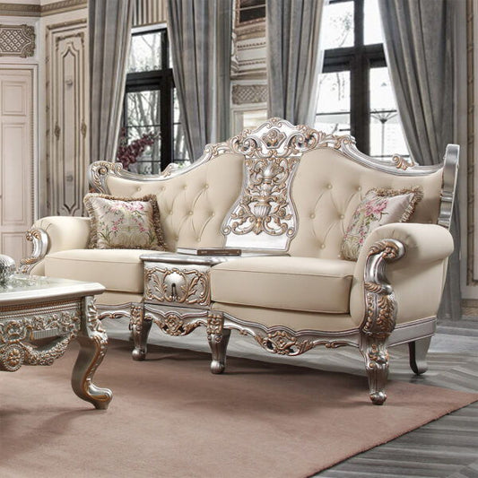 HD-91633 - Sofa - Silver With Gold Highlight