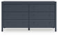 Simmenfort - Navy Blue - Six Drawer Dresser