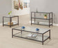 Trini - Coffee Table With Glass Shelf - Black Nickel