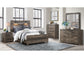 Linwood - 5 Piece Full Bedroom Set With Lamps - Dark Oak