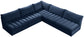 Jacob - Modular Sectional 5 Piece - Navy - Fabric - Modern & Contemporary