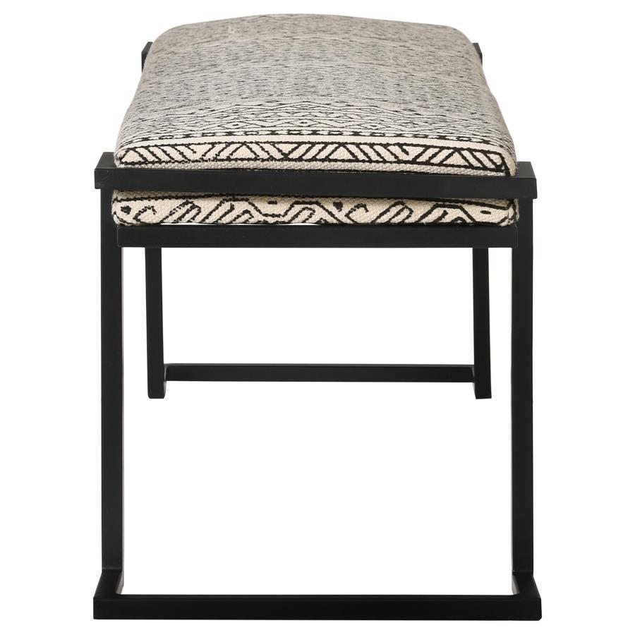 Alfaro - Upholstered Accent Bench - Black And White