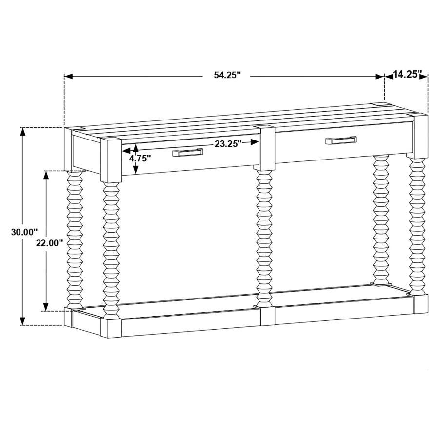 Meredith - 2-Drawer Sofa Table - Coffee Bean