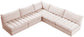 Jacob - Modular Sectional 5 Piece - Pink