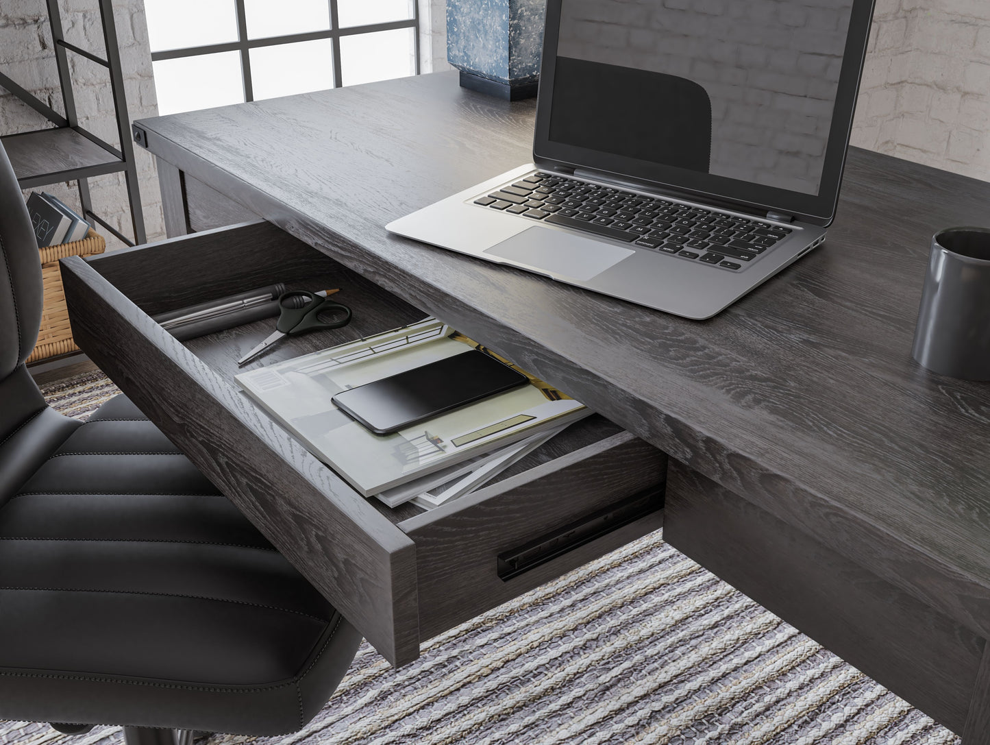 Freedan - Grayish Brown - Home Office Desk