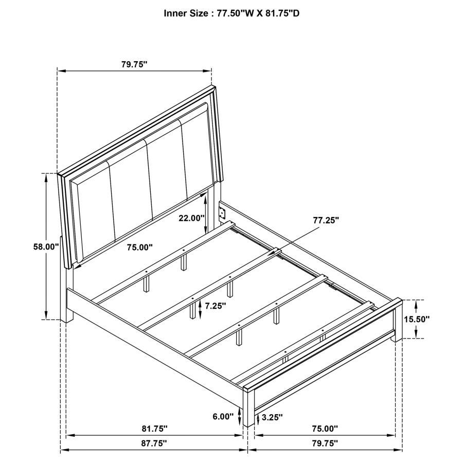 Kieran - Wood LED Panel Bed