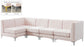 Alina - Modular Sectional 5 Piece - Pink - Fabric