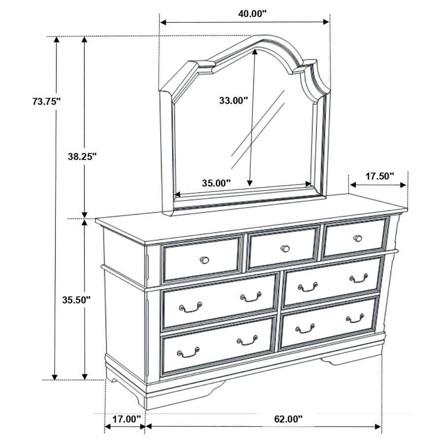 Manchester - 7-Drawer Dresser With Mirror - Wheat