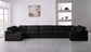 Plush - Velvet Standart Comfort Modular Sectional 6 Piece - Black