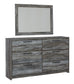 Baystorm - Gray - Dresser, Dark Gray Mirror