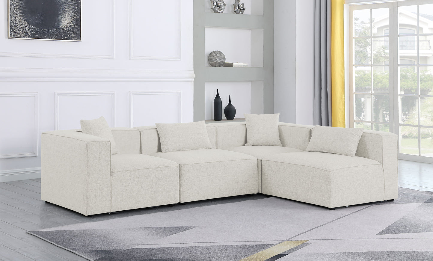 Cube - Modular Sectional 4 Piece - Cream