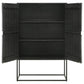 Jenna - 2 Door Mango Wood Mandala Pattern Accent Cabinet Black - Matte Black