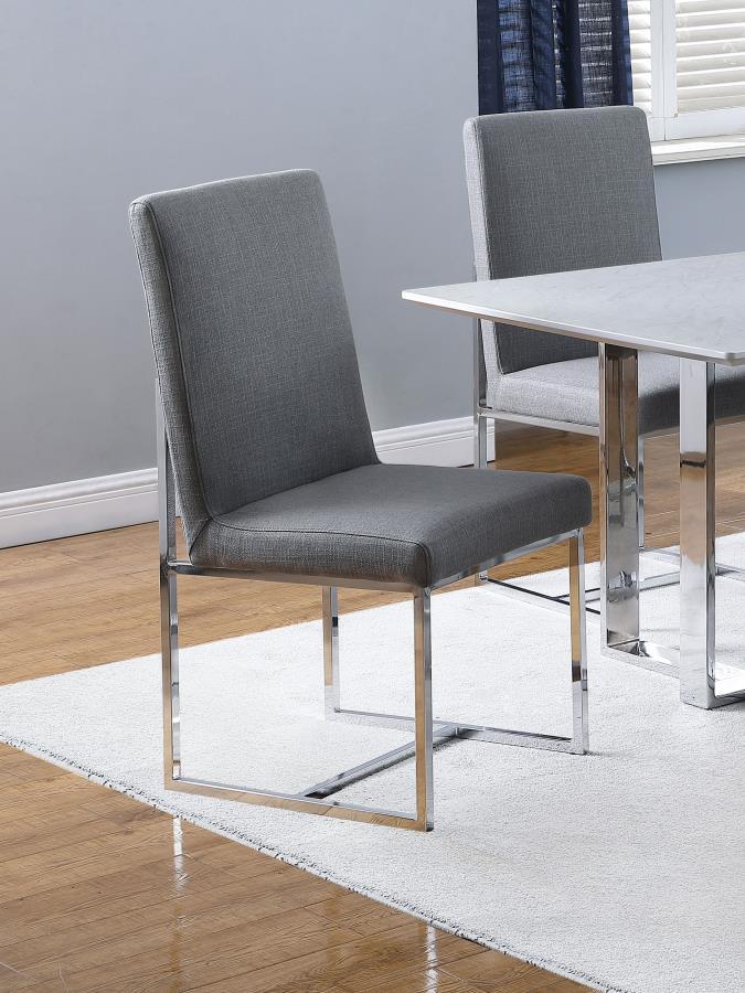 Mackinnon - Upholstered Side Chairs (Set of 2) - Gray And Chrome
