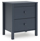 Simmenfort - Navy Blue - Two Drawer Night Stand