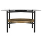 Delfin - Round Glass Top Coffee Table With Shelf - Black / Brown