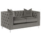 Phoebe - Upholstered Tuxedo Arm Tufted Loveseat - Urban Bronze