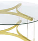 Janessa - Round Glass Top Coffee Table With Acrylic Legs - Clear And Matte Brass