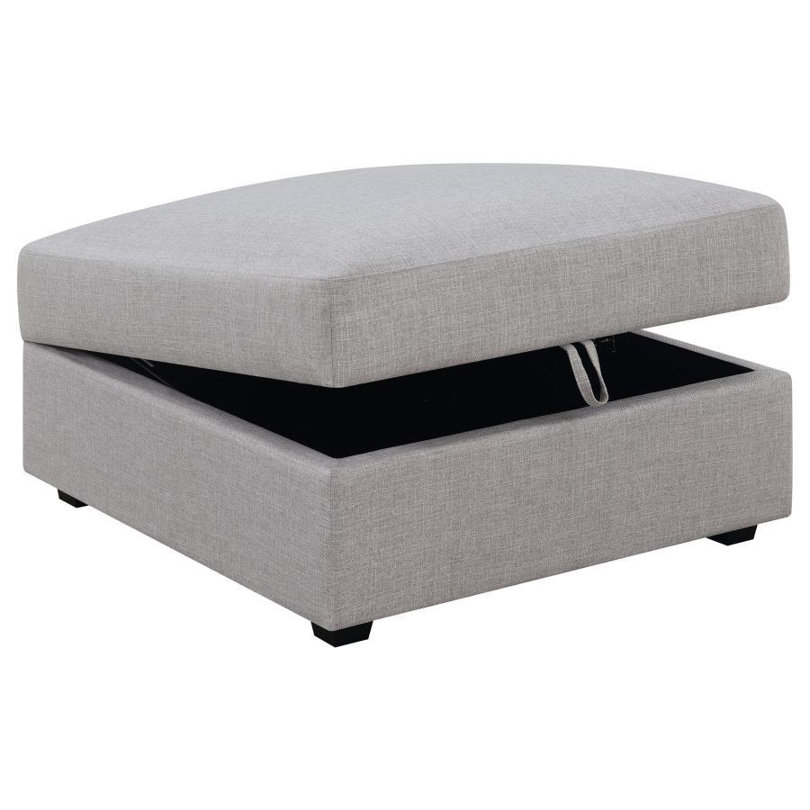 Cambria - Upholstered Square Storage Ottoman - Gray