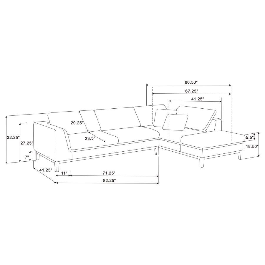 Persia - 2 Piece Modular Sectional - Gray