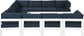 Nizuc - Outdoor Patio Modular Sectional - Navy - Fabric