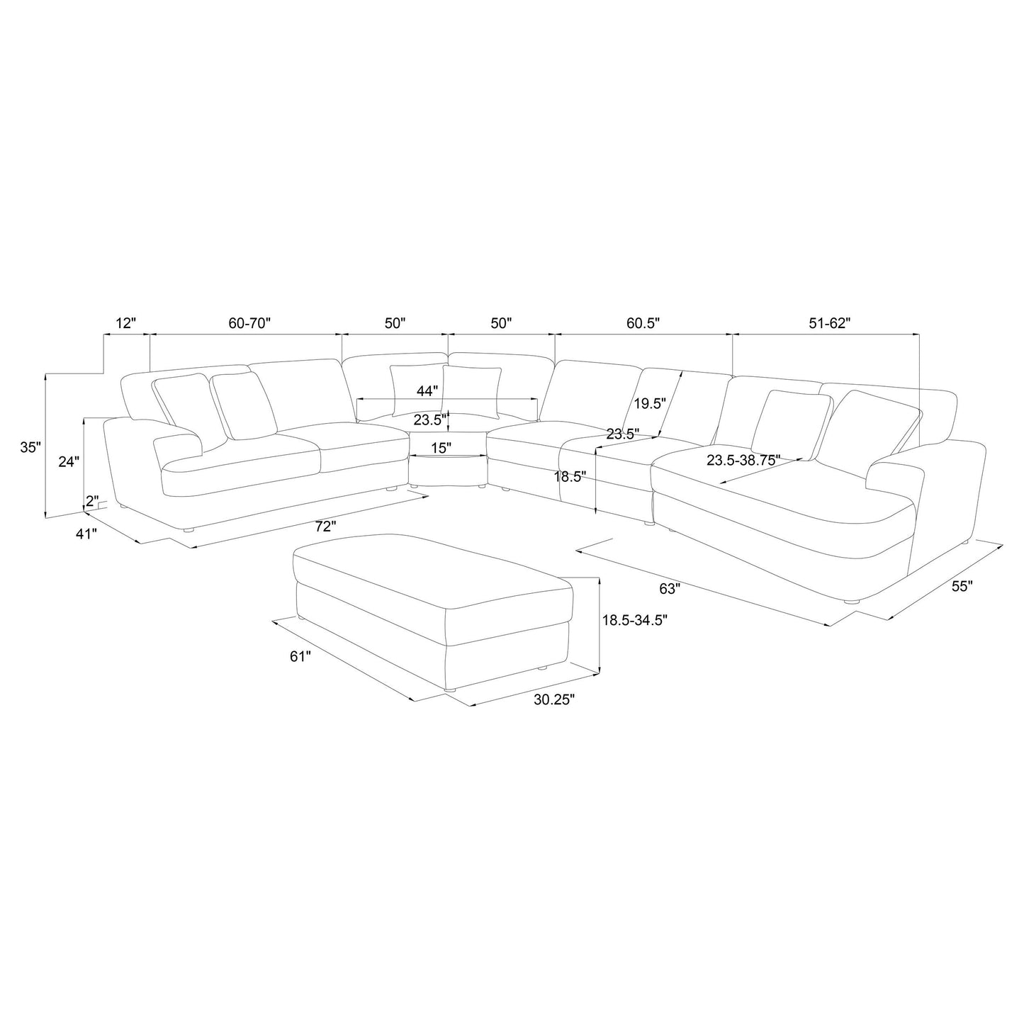 Emberson - Upholstered Modular Sectional Sofa